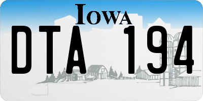 IA license plate DTA194