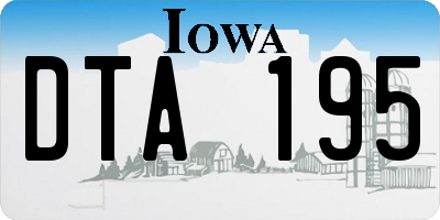 IA license plate DTA195