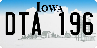 IA license plate DTA196
