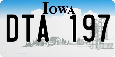 IA license plate DTA197