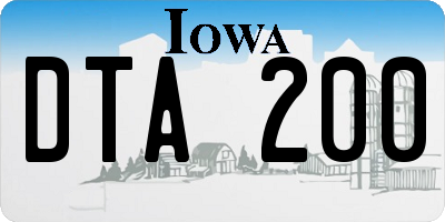 IA license plate DTA200