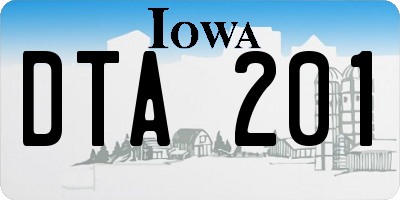 IA license plate DTA201