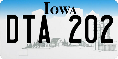 IA license plate DTA202