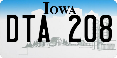 IA license plate DTA208