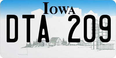 IA license plate DTA209