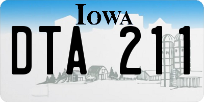 IA license plate DTA211