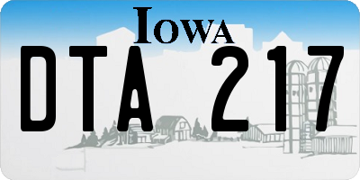 IA license plate DTA217