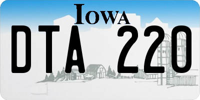 IA license plate DTA220