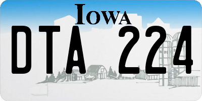 IA license plate DTA224