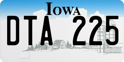 IA license plate DTA225