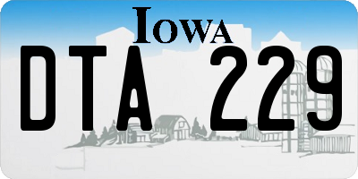 IA license plate DTA229