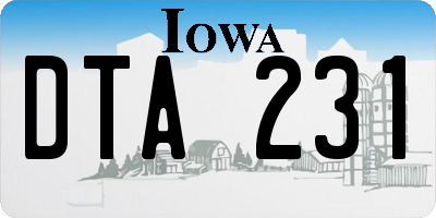 IA license plate DTA231