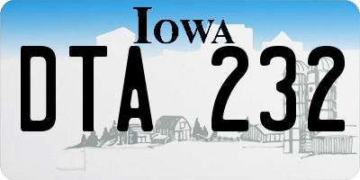 IA license plate DTA232
