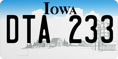 IA license plate DTA233