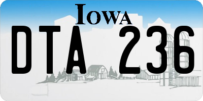 IA license plate DTA236