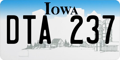 IA license plate DTA237