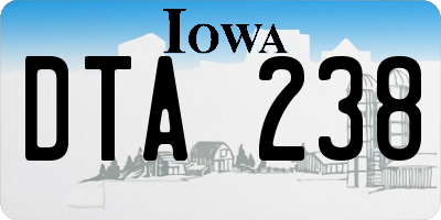 IA license plate DTA238