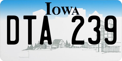IA license plate DTA239