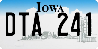 IA license plate DTA241