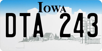 IA license plate DTA243