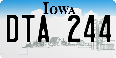 IA license plate DTA244