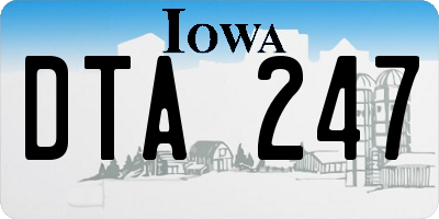 IA license plate DTA247