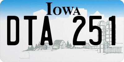 IA license plate DTA251