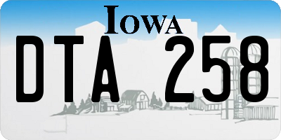 IA license plate DTA258