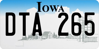 IA license plate DTA265