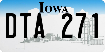 IA license plate DTA271