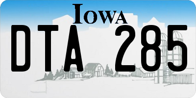 IA license plate DTA285