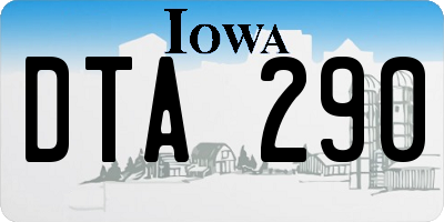 IA license plate DTA290