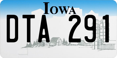 IA license plate DTA291