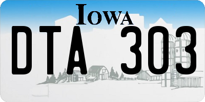 IA license plate DTA303
