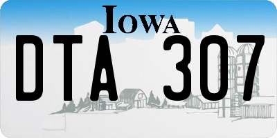 IA license plate DTA307