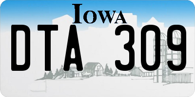 IA license plate DTA309