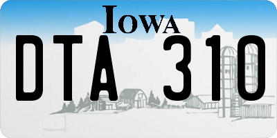 IA license plate DTA310