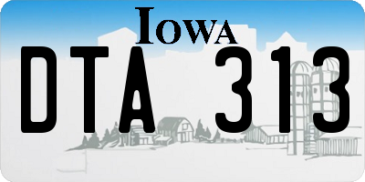 IA license plate DTA313