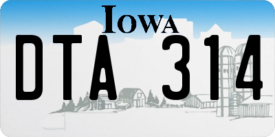 IA license plate DTA314