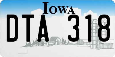 IA license plate DTA318