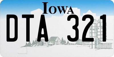 IA license plate DTA321