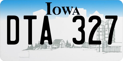 IA license plate DTA327