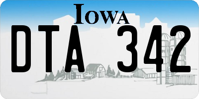 IA license plate DTA342
