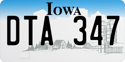 IA license plate DTA347