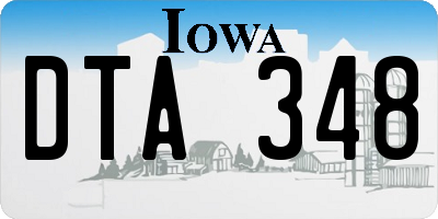 IA license plate DTA348