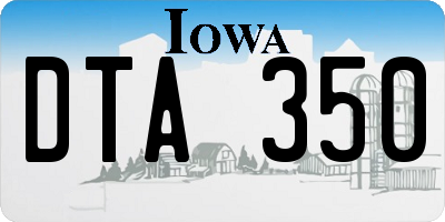 IA license plate DTA350