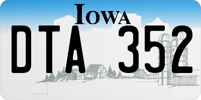 IA license plate DTA352