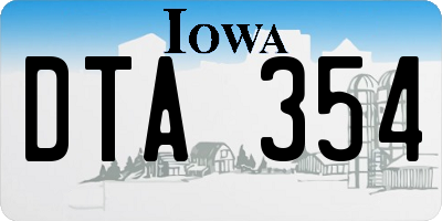 IA license plate DTA354