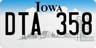 IA license plate DTA358