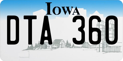 IA license plate DTA360